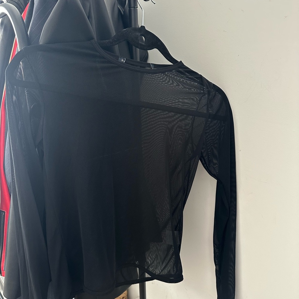 Elegant Black Sheer Women's Top